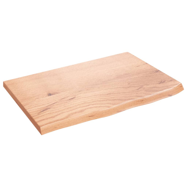 Wandschap 60x40x2 cm behandeld massief eikenhout lichtbruin