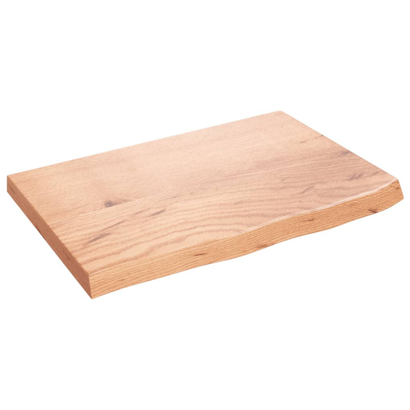 Wandschap 60x40x(2-4) cm behandeld massief eikenhout lichtbruin