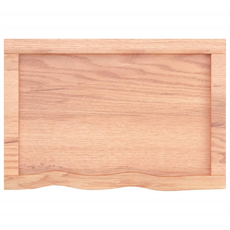 Wandschap 60x40x(2-4) cm behandeld massief eikenhout lichtbruin