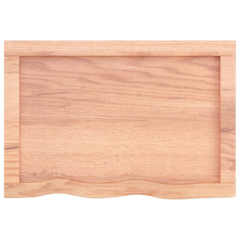 Wandschap 60x40x(2-6) cm behandeld massief eikenhout lichtbruin