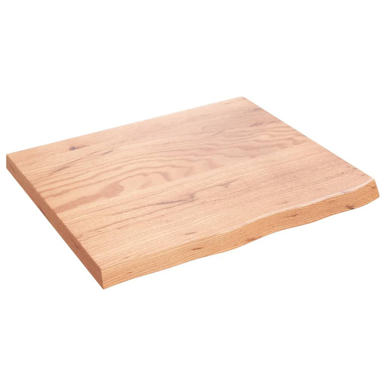 Wandschap 60x50x2 cm behandeld massief eikenhout lichtbruin