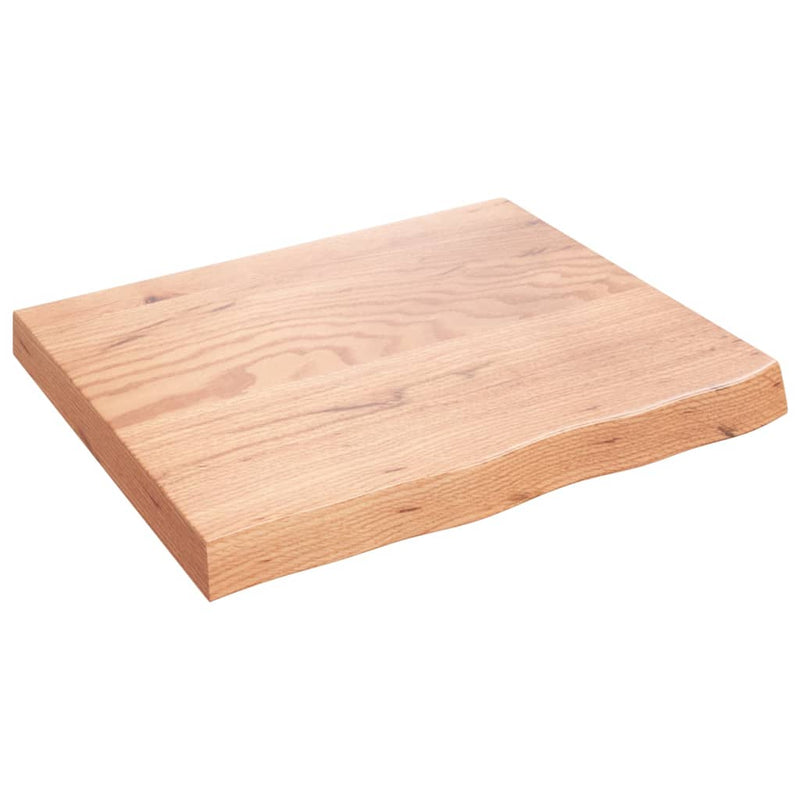 Wandschap 60x50x6 cm behandeld massief eikenhout lichtbruin