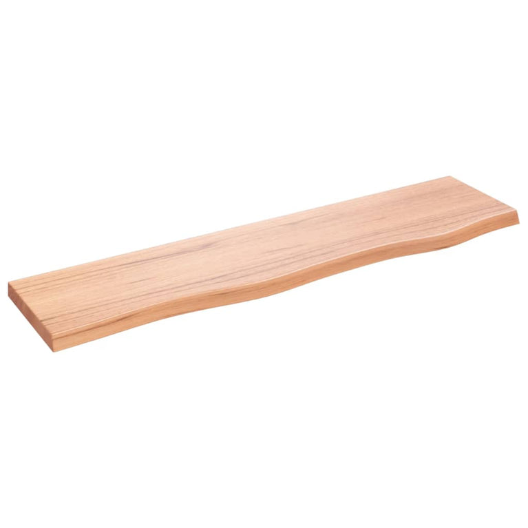 Wandschap 80x20x2 cm behandeld massief eikenhout lichtbruin