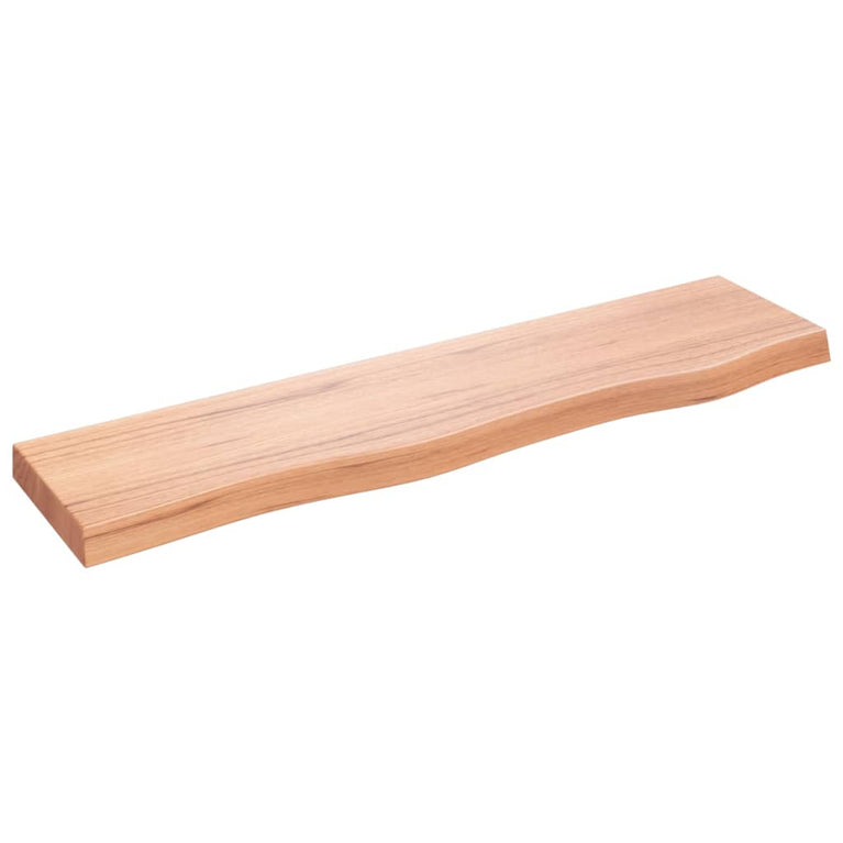 Wandschap 80x20x4 cm behandeld massief eikenhout lichtbruin