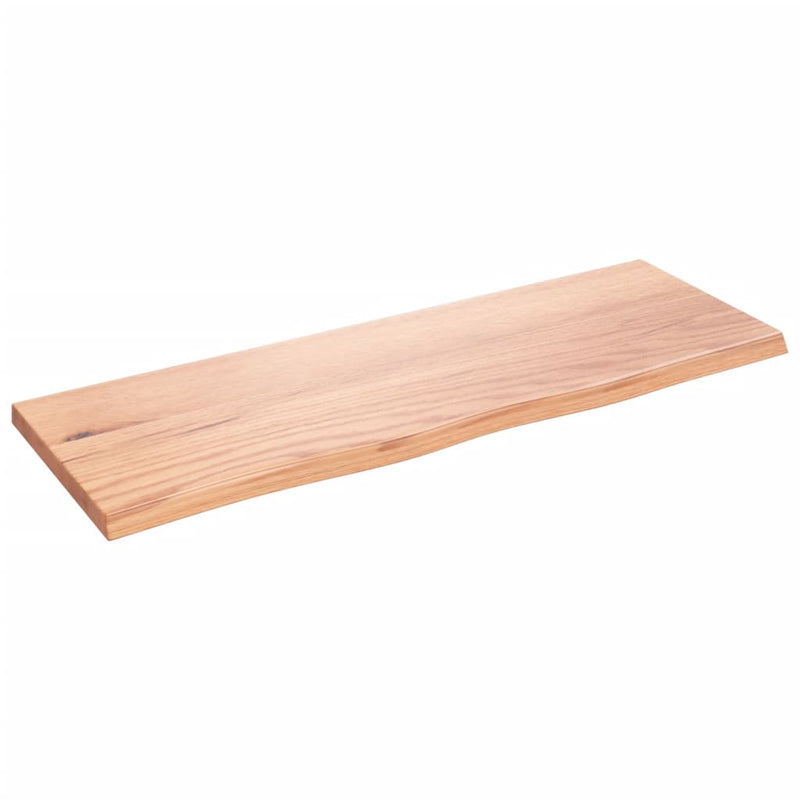 Wandschap 80x30x2 cm behandeld massief eikenhout lichtbruin