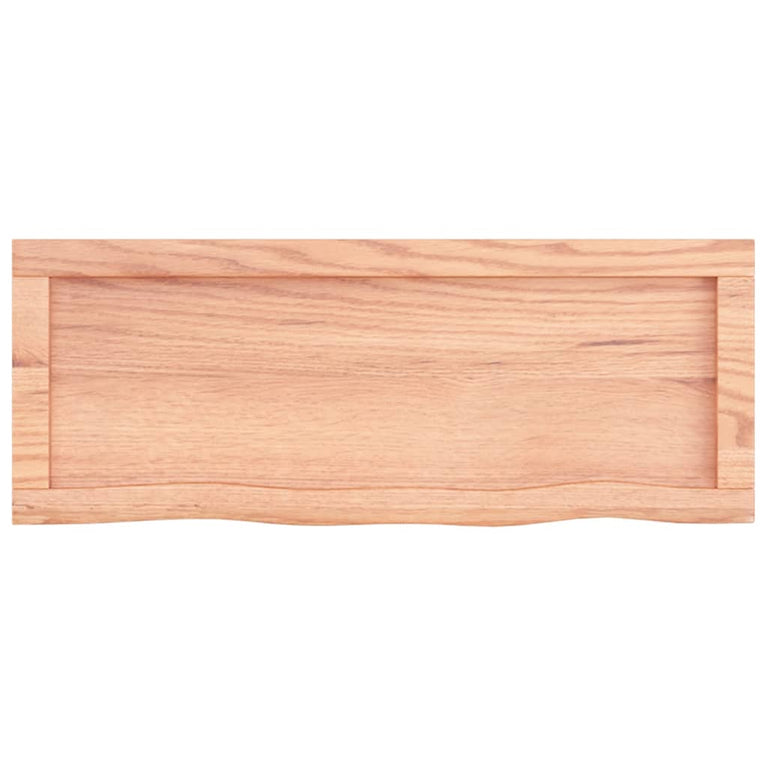 Wandschap 80x30x4 cm behandeld massief eikenhout lichtbruin