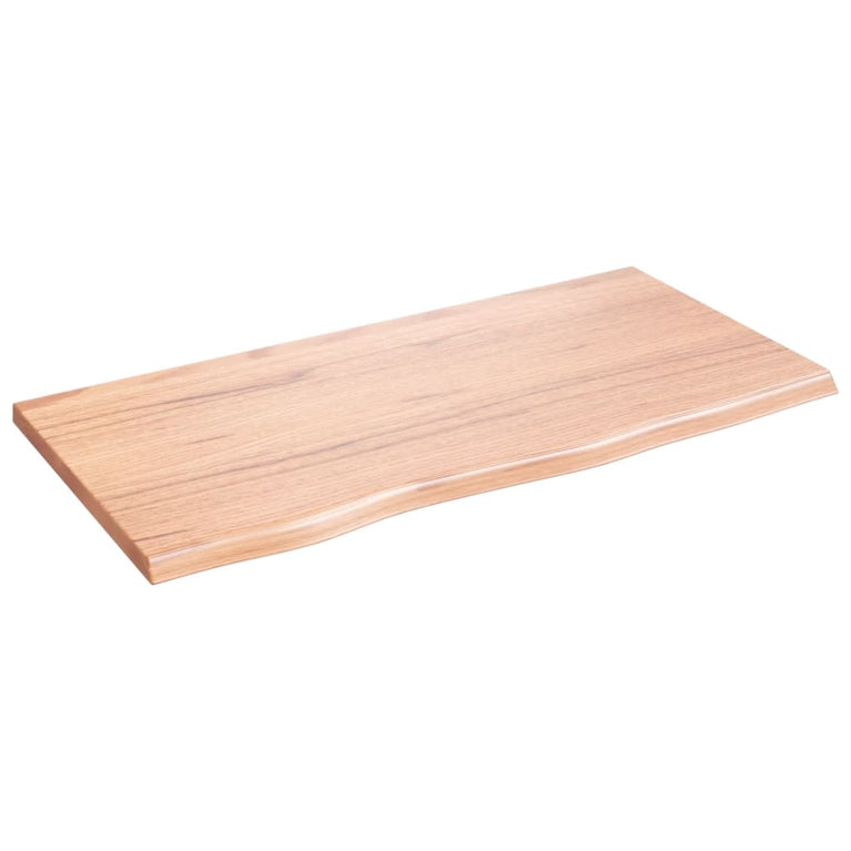 Wandschap 80x40x2 cm behandeld massief eikenhout lichtbruin