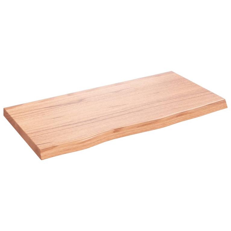 Wandschap 80x40x4 cm behandeld massief eikenhout lichtbruin