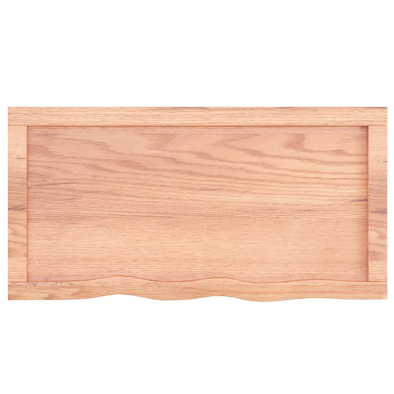 Wandschap 80x40x4 cm behandeld massief eikenhout lichtbruin