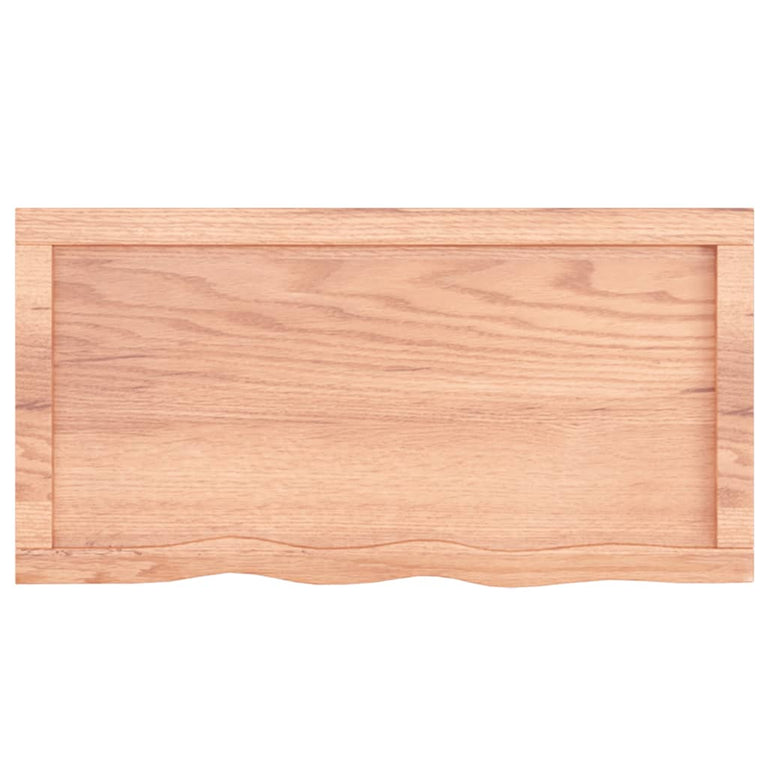 Wandschap 80x40x6 cm behandeld massief eikenhout lichtbruin