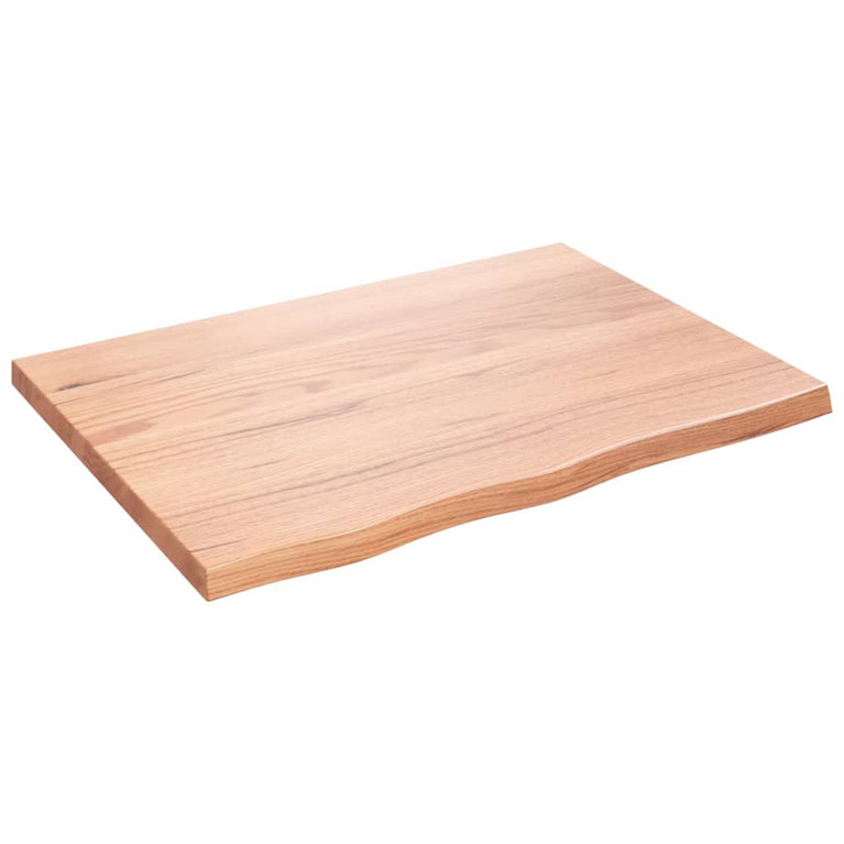 Wandschap 80x60x4 cm behandeld massief eikenhout lichtbruin