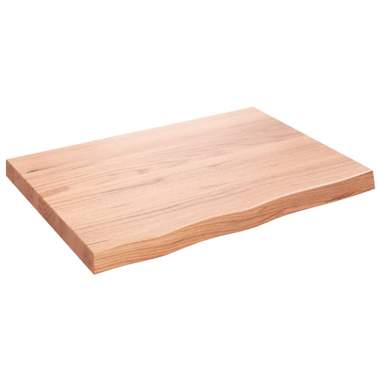 Wandschap 80x60x6 cm behandeld massief eikenhout lichtbruin