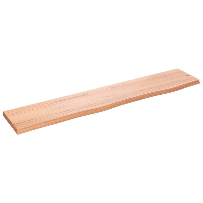 Wandschap 100x20x2 cm behandeld massief eikenhout lichtbruin