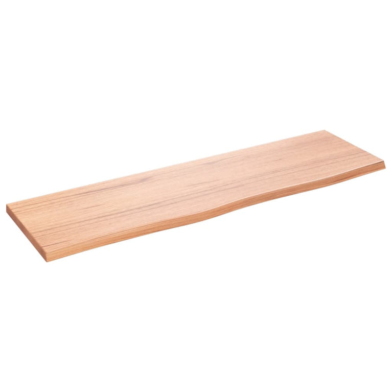 Wandschap 100x30x2 cm behandeld massief eikenhout lichtbruin