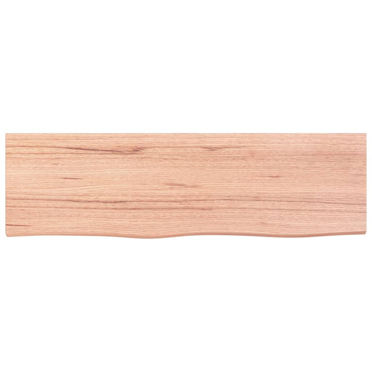 Wandschap 100x30x2 cm behandeld massief eikenhout lichtbruin