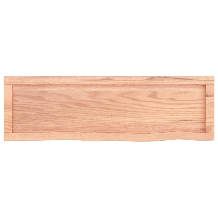 Wandschap 100x30x6 cm behandeld massief eikenhout lichtbruin