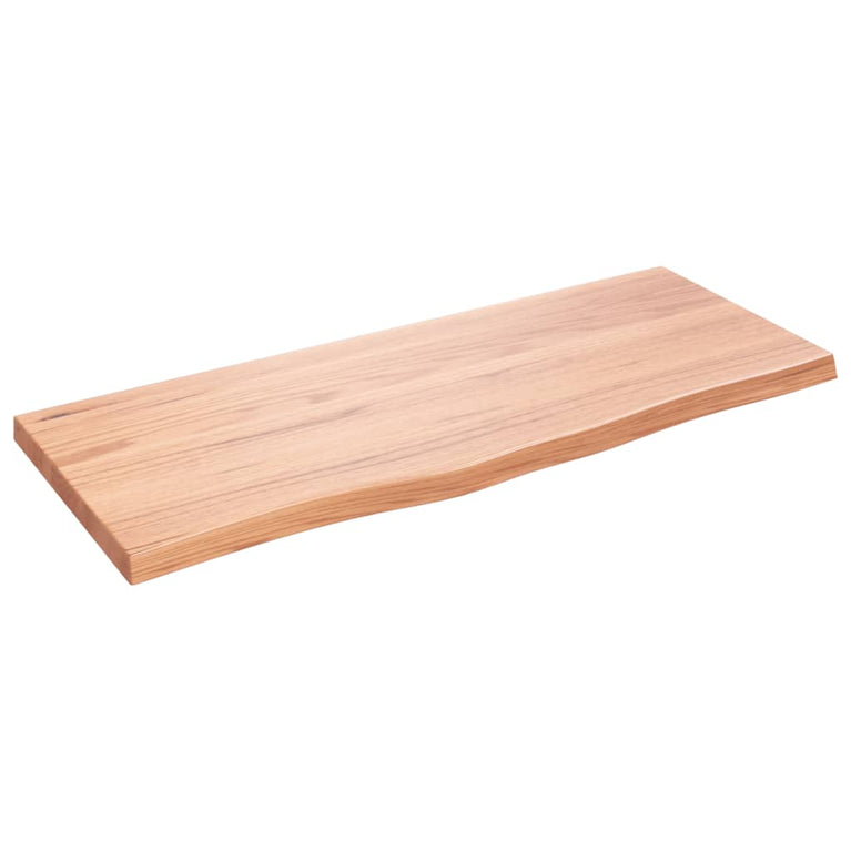 Wandschap 100x40x4 cm behandeld massief eikenhout lichtbruin