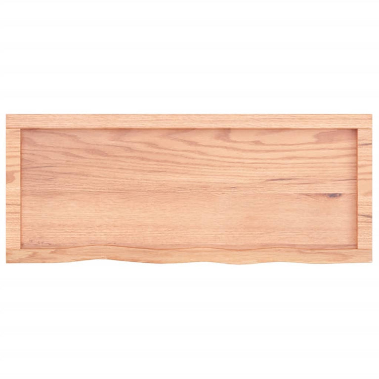 Wandschap 100x40x4 cm behandeld massief eikenhout lichtbruin