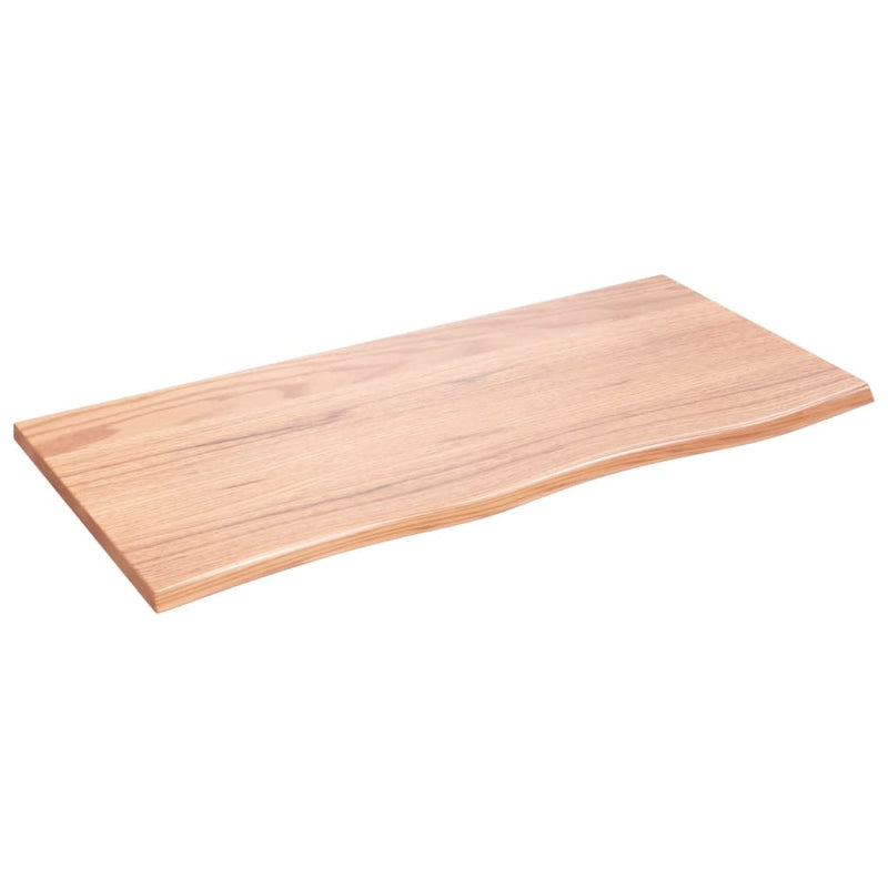 Wandschap 100x50x2 cm behandeld massief eikenhout lichtbruin