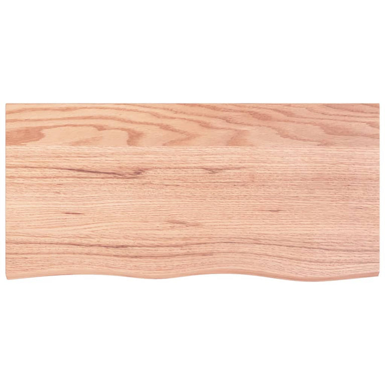 Wandschap 100x50x6 cm behandeld massief eikenhout lichtbruin