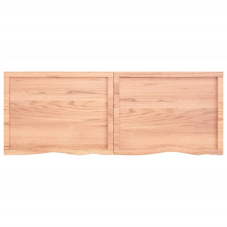 Wandschap 160x60x6 cm behandeld massief eikenhout lichtbruin