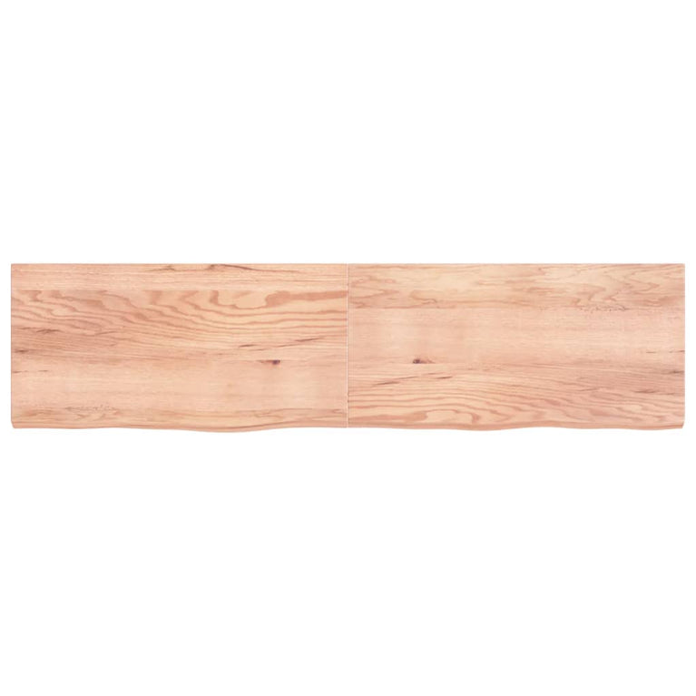 Wandschap 200x50x6 cm behandeld massief eikenhout lichtbruin