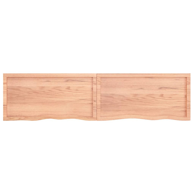 Wandschap 200x50x6 cm behandeld massief eikenhout lichtbruin