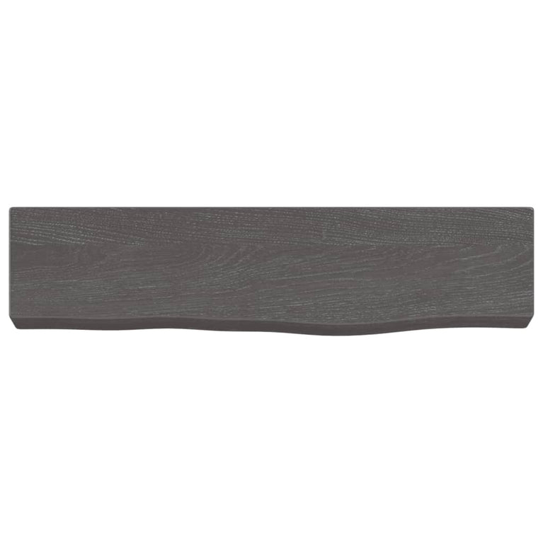 Wandschap 40x10x4 cm behandeld massief eikenhout donkergrijs