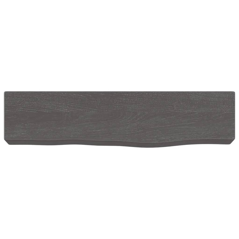 Wandschap 40x10x6 cm behandeld massief eikenhout donkergrijs