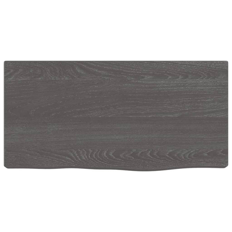 Wandschap 40x20x4 cm behandeld massief eikenhout donkergrijs