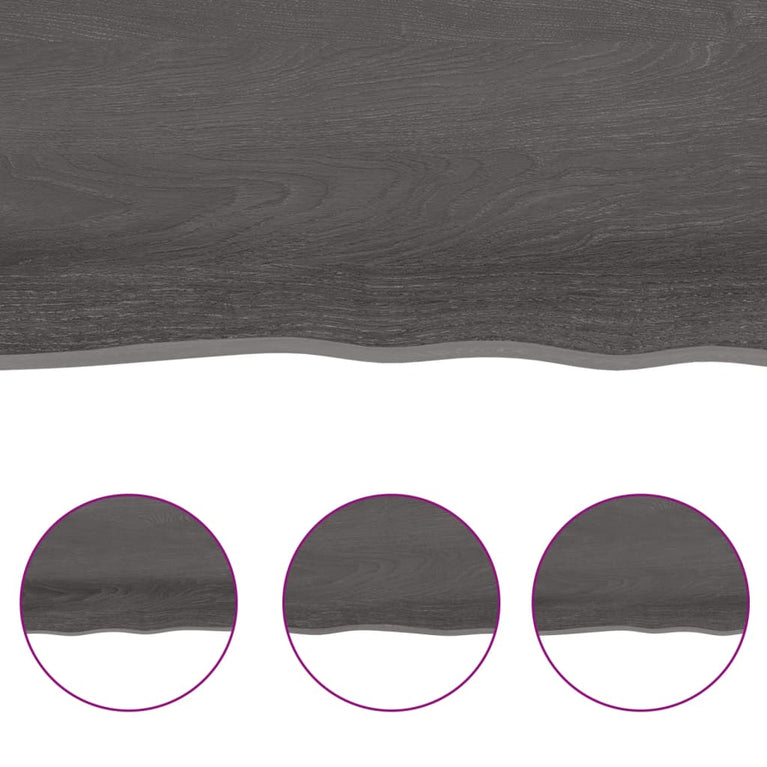 Wandschap 40x40x2 cm behandeld massief eikenhout donkerbruin