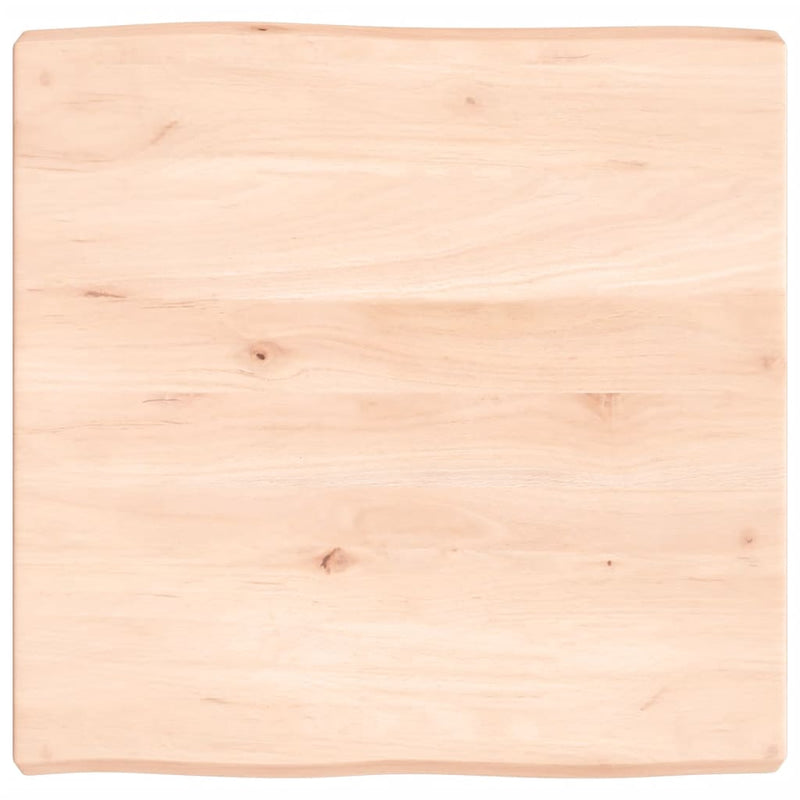 Tafelblad natuurlijke rand 60x60x(2-6) cm massief eikenhout