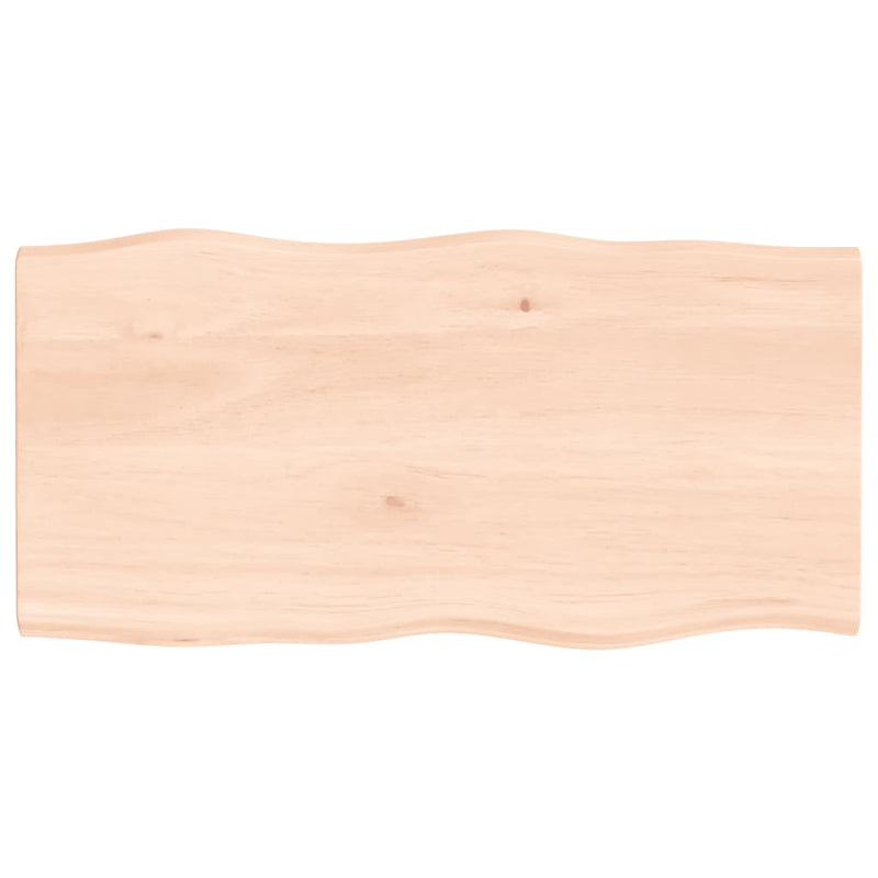 Tafelblad natuurlijke rand 80x40x2 cm massief eikenhout