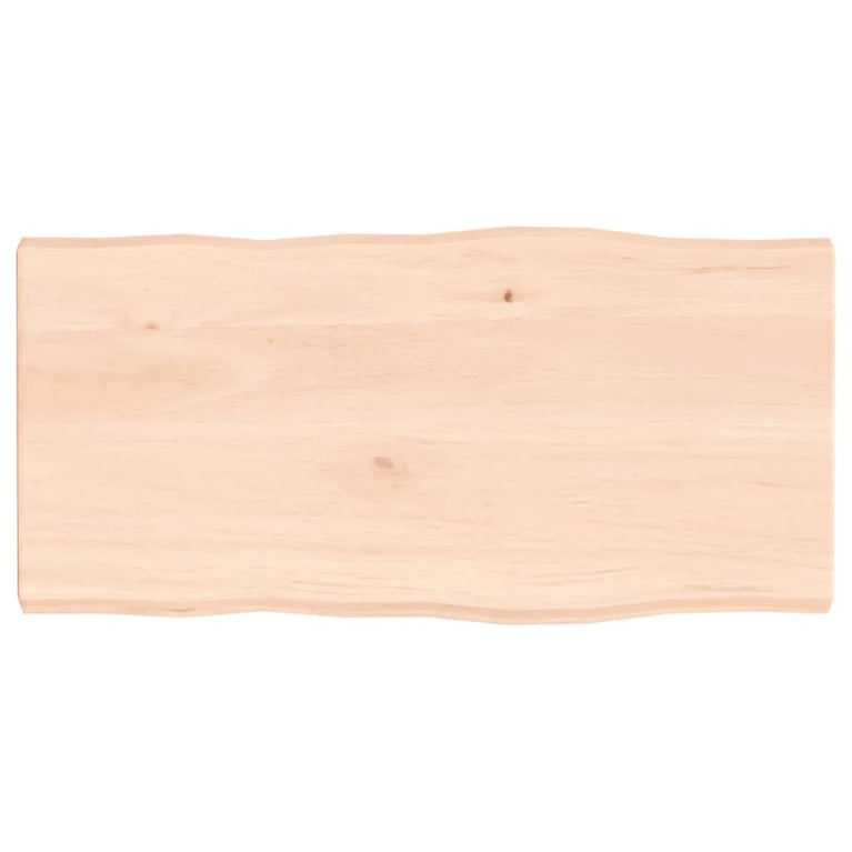 Tafelblad natuurlijke rand 80x40x4 cm massief eikenhout