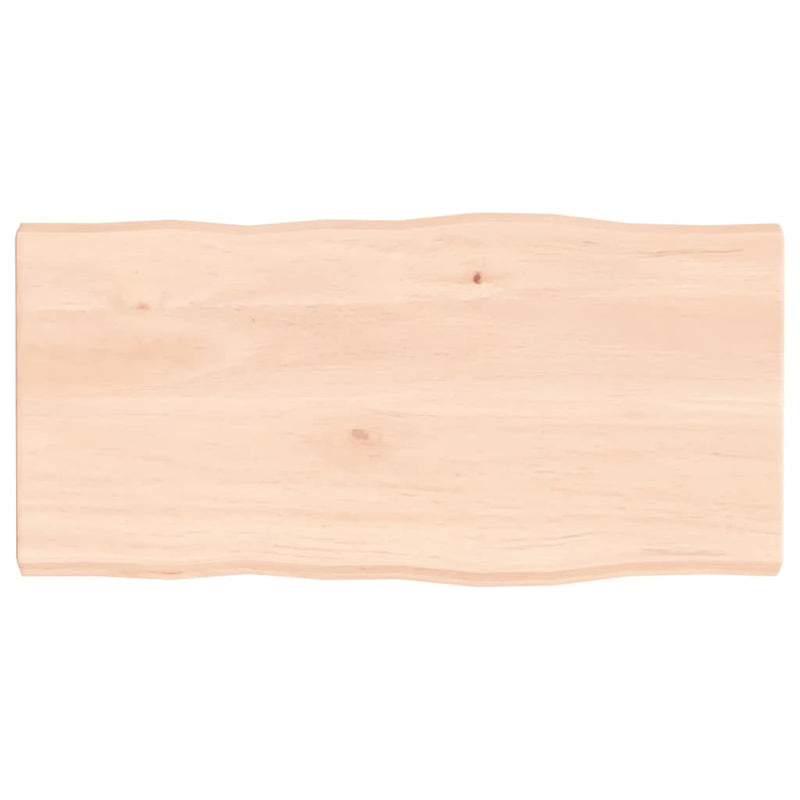 Tafelblad natuurlijke rand 80x40x4 cm massief eikenhout