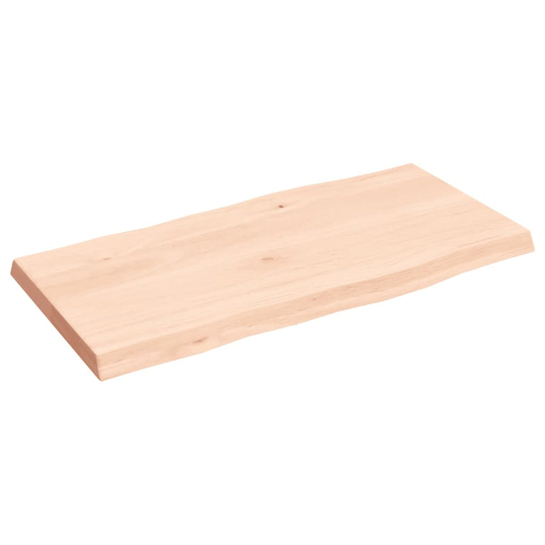 Tafelblad natuurlijke rand 80x40x4 cm massief eikenhout