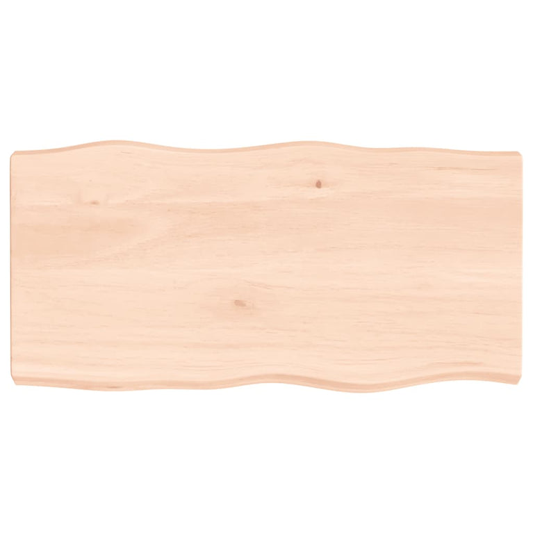 Tafelblad natuurlijke rand 80x40x6 cm massief eikenhout