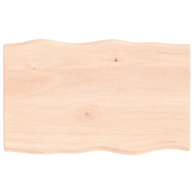 Tafelblad natuurlijke rand 80x50x2 cm massief eikenhout