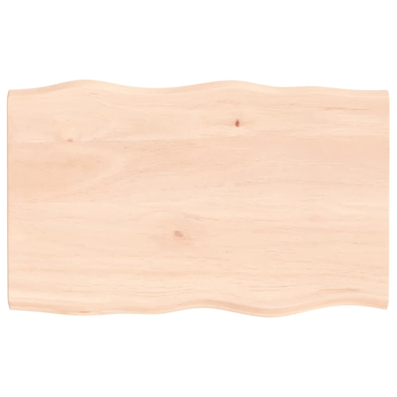 Tafelblad natuurlijke rand 80x50x2 cm massief eikenhout