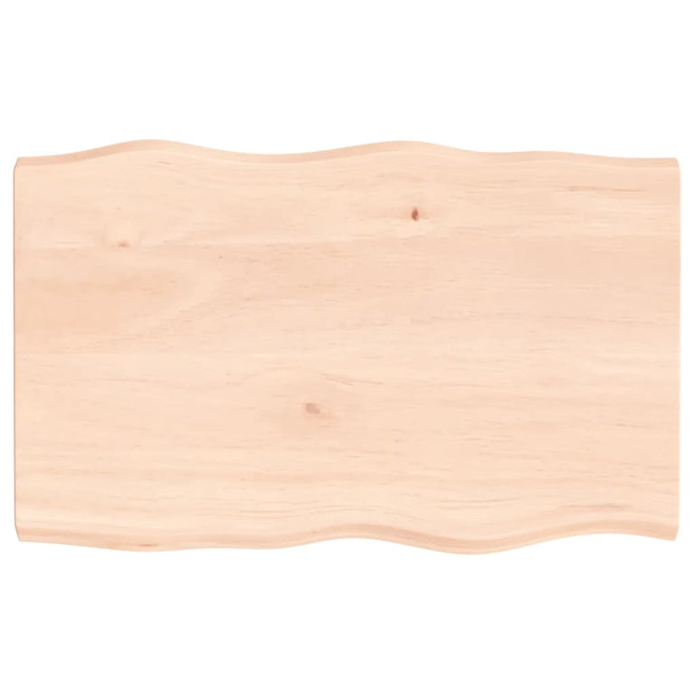 Tafelblad natuurlijke rand 80x50x4 cm massief eikenhout