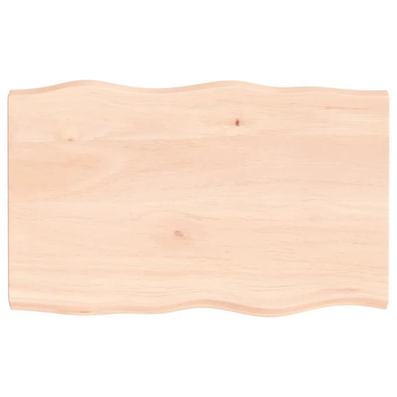 Tafelblad natuurlijke rand 80x50x4 cm massief eikenhout