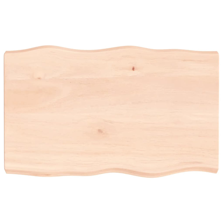 Tafelblad natuurlijke rand 80x50x6 cm massief eikenhout