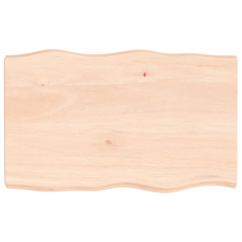 Tafelblad natuurlijke rand 80x50x6 cm massief eikenhout