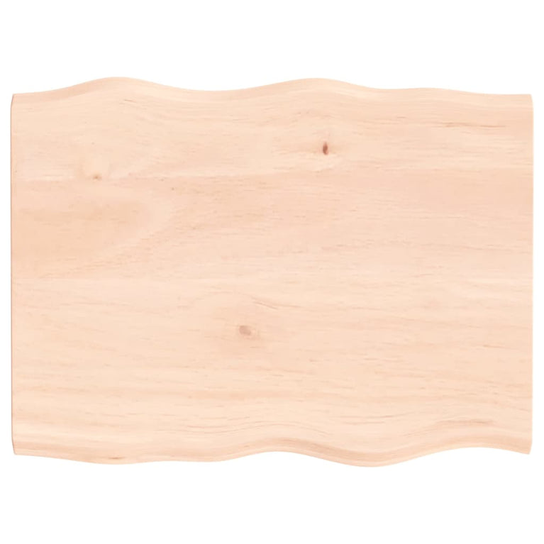 Tafelblad natuurlijke rand 80x60x2 cm massief eikenhout