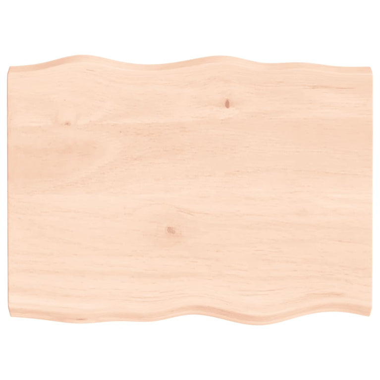 Tafelblad natuurlijke rand 80x60x4 cm massief eikenhout