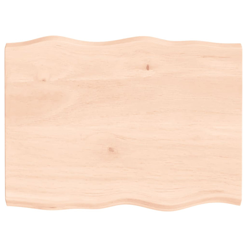 Tafelblad natuurlijke rand 80x60x4 cm massief eikenhout