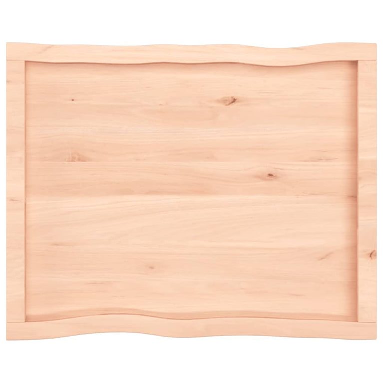 Tafelblad natuurlijke rand 80x60x4 cm massief eikenhout