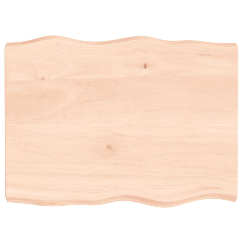 Tafelblad natuurlijke rand 80x60x6 cm massief eikenhout