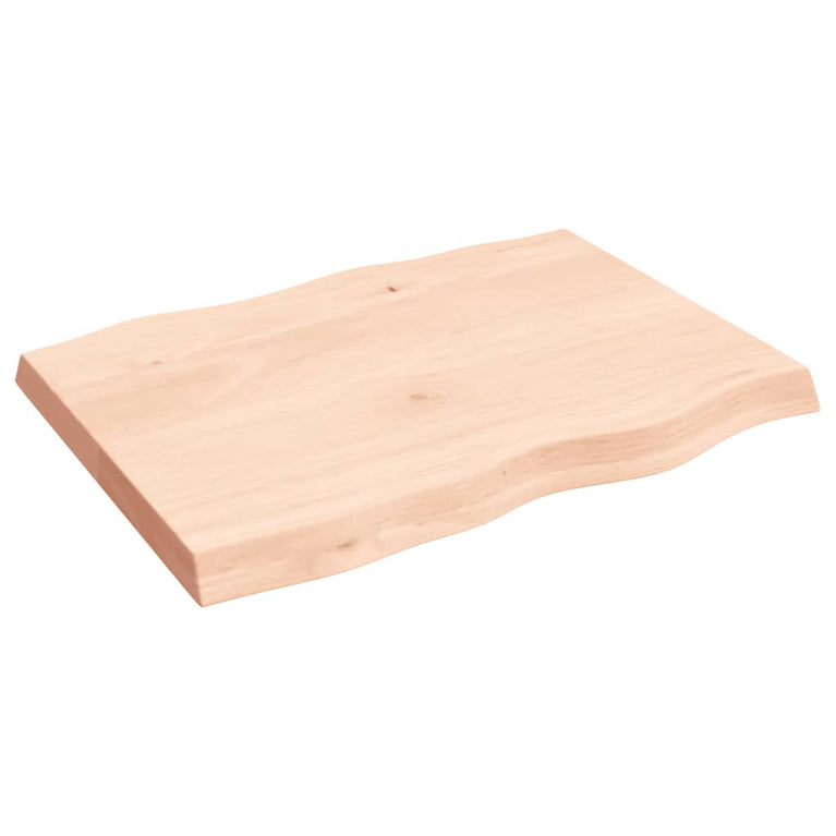 Tafelblad natuurlijke rand 80x60x6 cm massief eikenhout