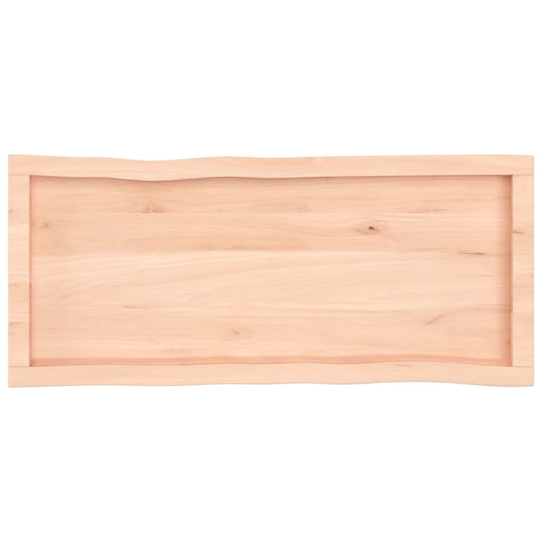 Tafelblad natuurlijke rand 100x40x6 cm massief eikenhout